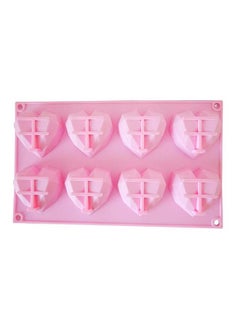 asmat 8-Cavity 3D Heart Shaped Mould Pink 30x17cm  - Image 1