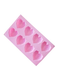 asmat 8-Cavity 3D Heart Shaped Mould Pink 30x17cm  - Image 3
