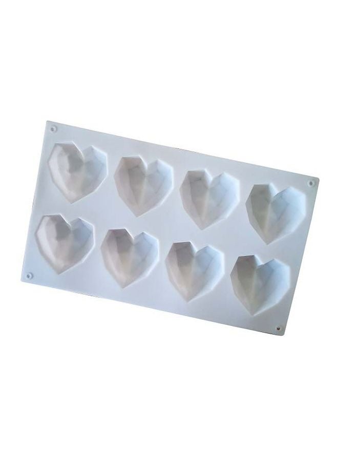 asmat 8-Cavity 3D Heart Shaped Mould White 30x17cm - Image 3
