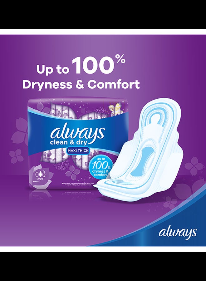 Always - Dry And Comfort Sanitary Pads Large, 50 Count, Pack of 2 White 508.9grams - Image 1