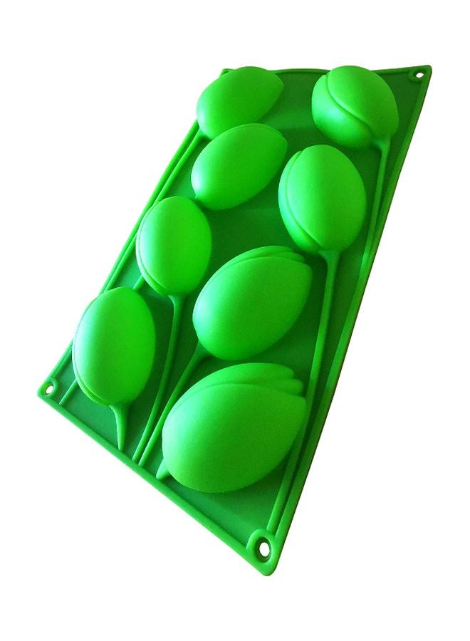 أسمات قالب خبزٍ على شكل زهور من 8 تجاويف أخضر 29x17سم - Image 3