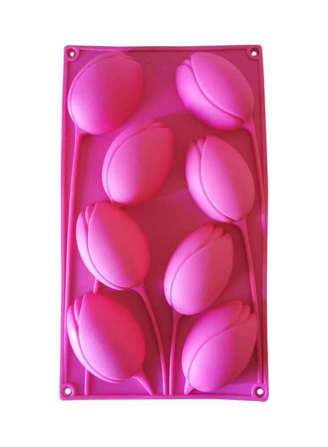 أسمات 8-Cavity Floral Shaped Baking Mould Pink 29x17cm - Image 1