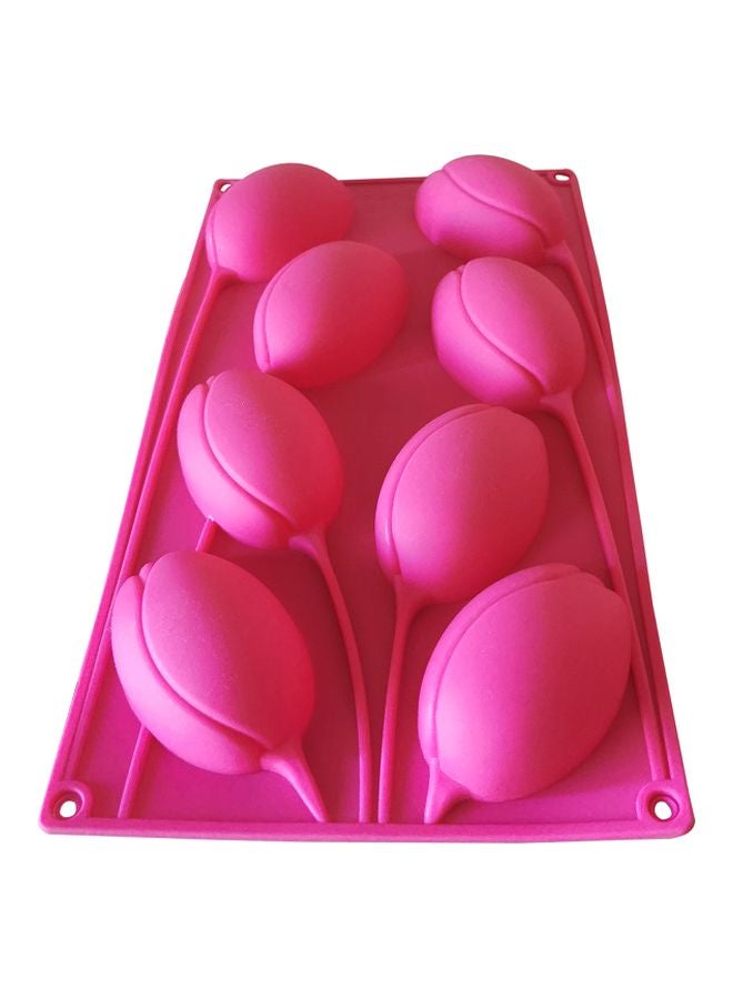 أسمات 8-Cavity Floral Shaped Baking Mould Pink 29x17cm - Image 2