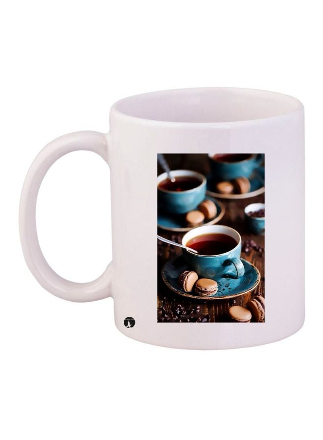BP Cookie Printed Coffee Mug White/Brown/Blue
