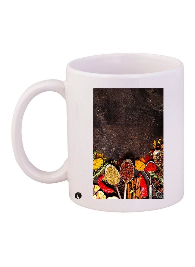 Spices Printed Coffee Mug White/Red/Yellow