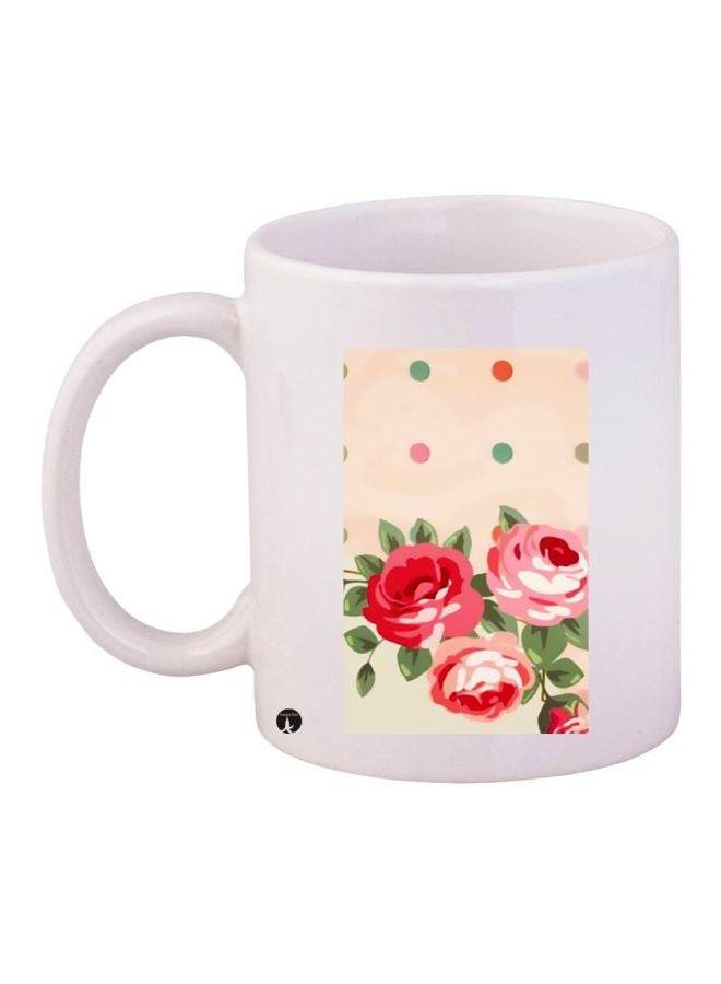 BP Roses Printed Coffee Mug White/Pink/Beige