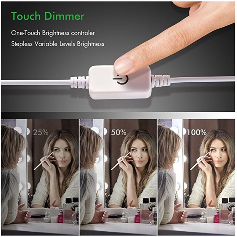 LED Vanity Mirror Lights Kit with 6 Dimmable Light Bulbs White 26.00*7.00*17.00cm
