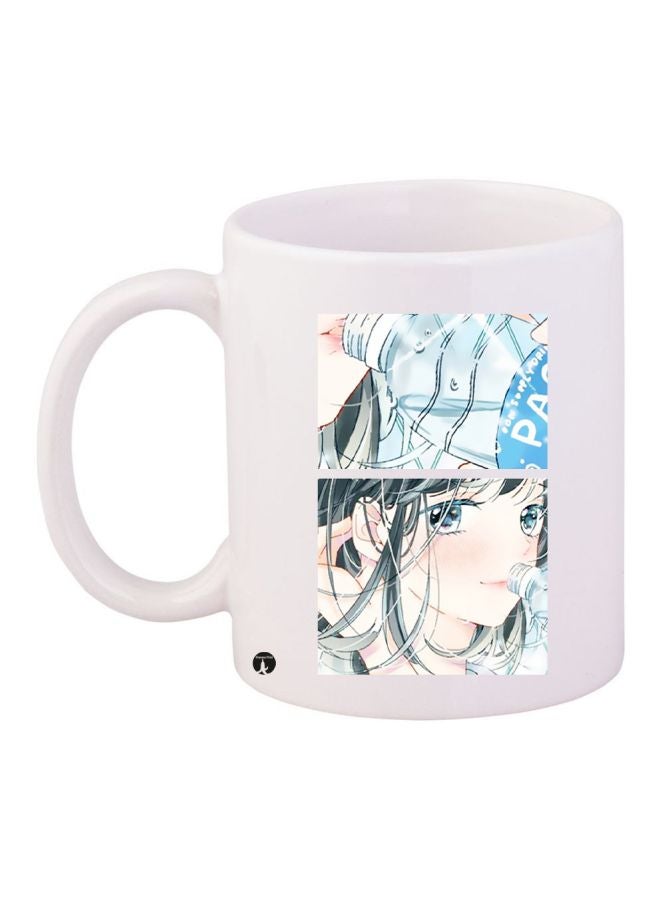 BP Cartoon Printed Coffee Mug White/Blue/Grey