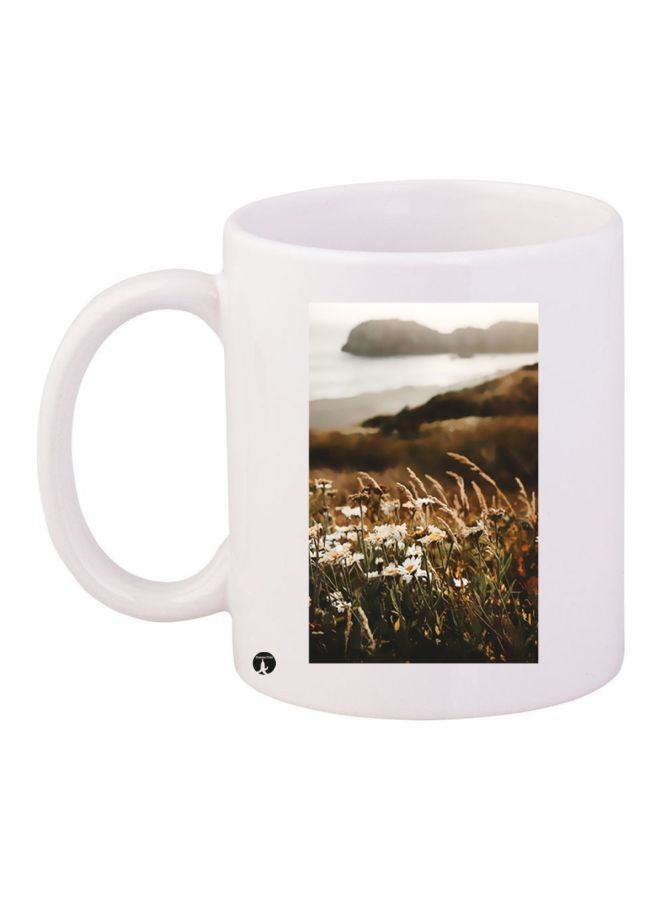 Nature Printed Coffee Mug White/Brown/Green