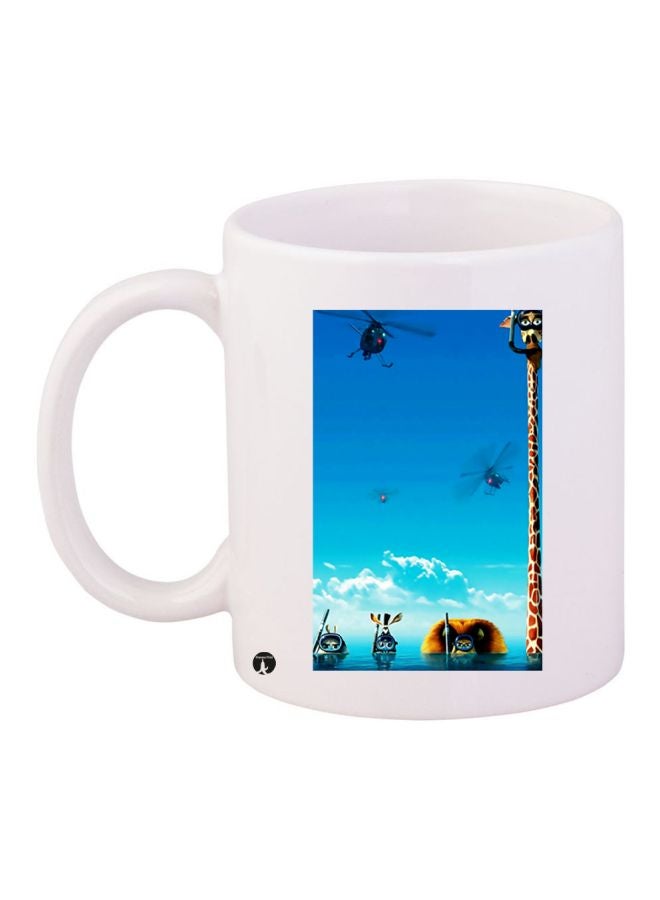 بي بي مج قهوة بطبعة سماء أبيض/أزرق/بني