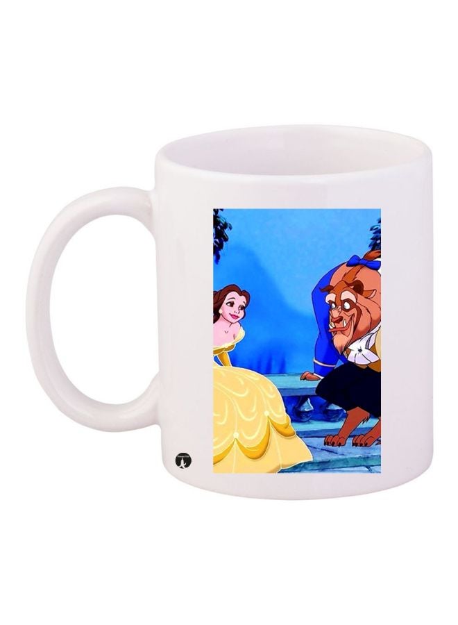 BP Cartoon Printed Coffee Mug White/Blue/Yellow
