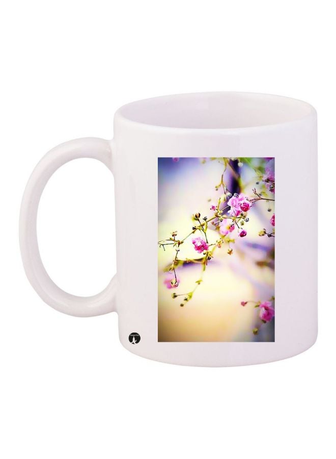 Floral Printed Coffee Mug White/Pink/Green