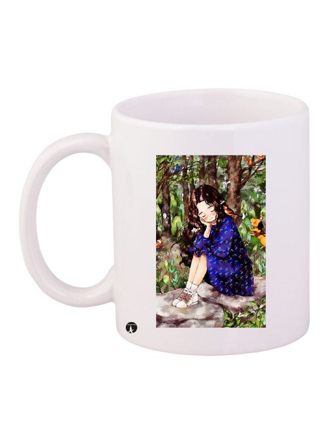 BP Girl Printed Coffee Mug White/Blue/Green