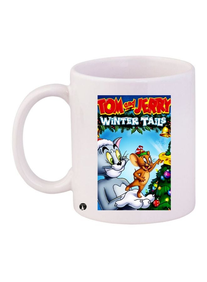 BP Tom And Jerry Printed Ceramic Coffee Mug White/Blue/Red