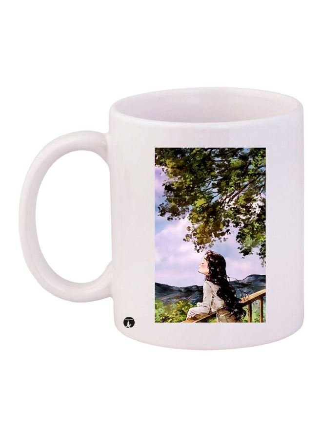 BP Girl Printed Ceramic Coffee Mug White/Blue/Green