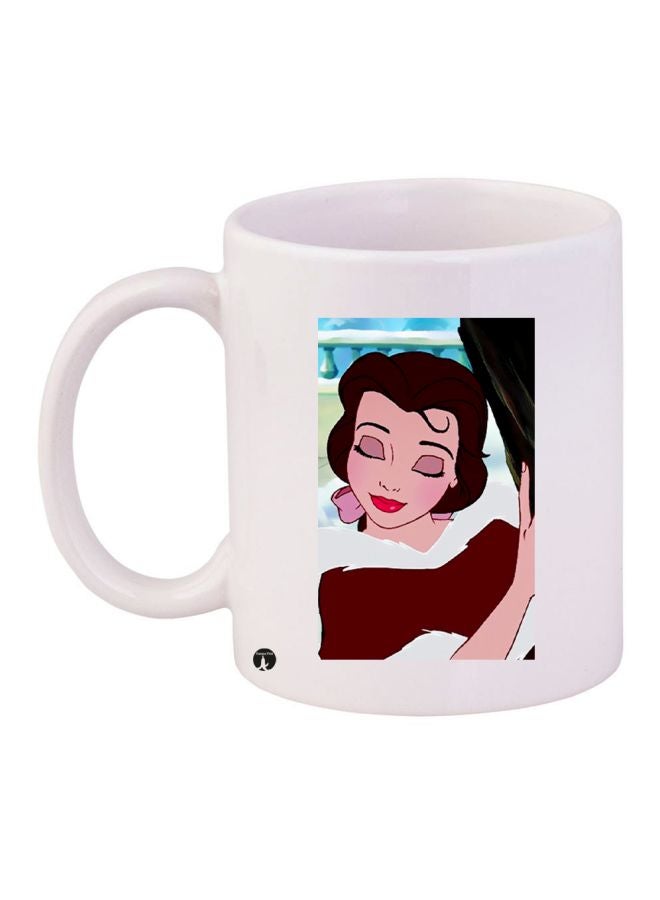 BP Anime Printed Ceramic Coffee Mug White/Brown/Pink