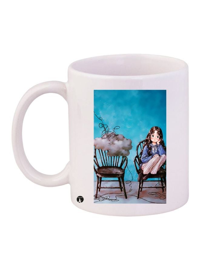 BP Anime Printed Ceramic Coffee Mug White/Blue/Brown