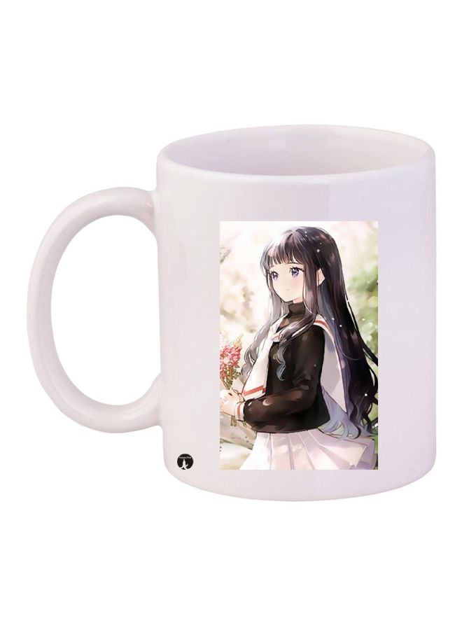 BP Anime Printed Ceramic Coffee Mug White/Brown/Green