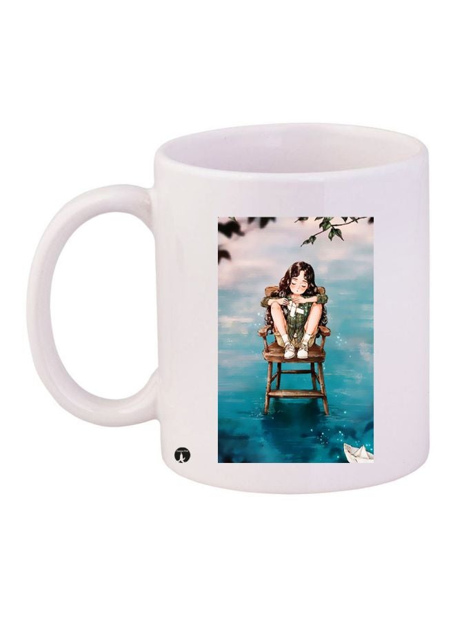 BP Anime Printed Ceramic Coffee Mug White/Beige/Blue