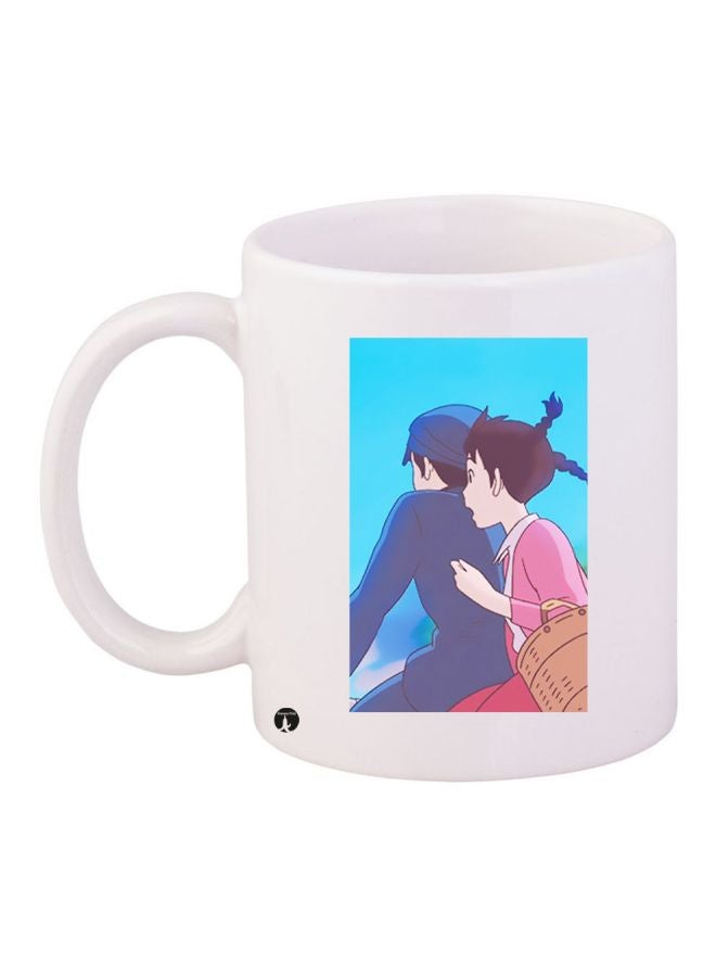 BP Cartoon Printed Ceramic Coffee Mug White/Blue/Pink