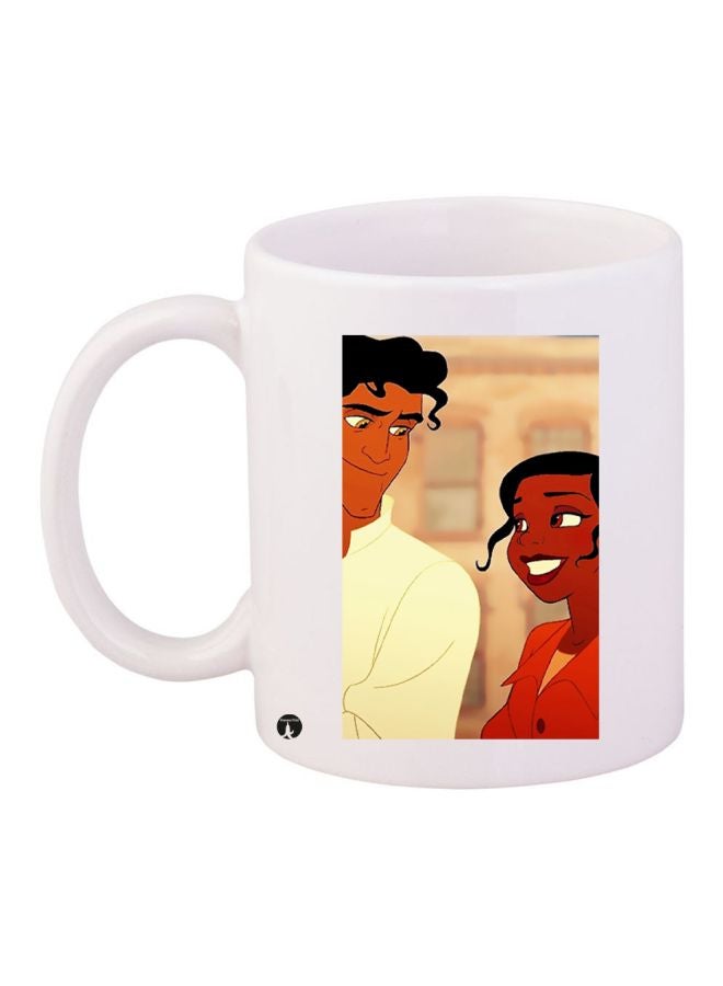 BP Friends Printed Ceramic Coffee Mug White/Red/Beige