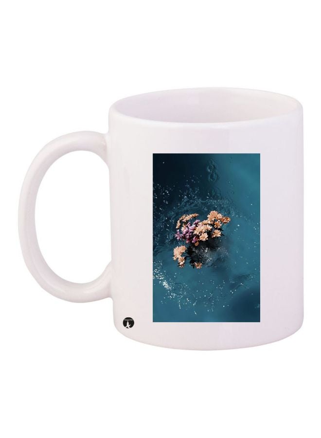 BP Floral Printed Ceramic Coffee Mug White/Blue/Brown