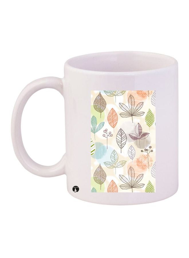 Leaf Printed Coffee Mug White/Blue/Green
