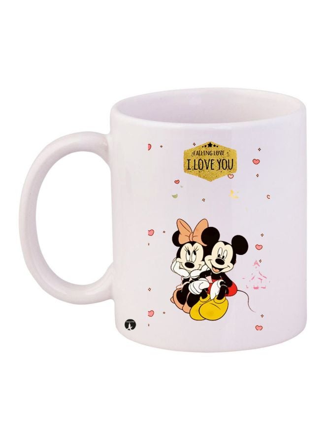 BP Mickey Mouse Printed Coffee Mug White/Black/Yellow 