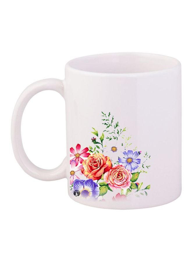 قدح قهوة مطبوع أبيض/أرجواني/وردي