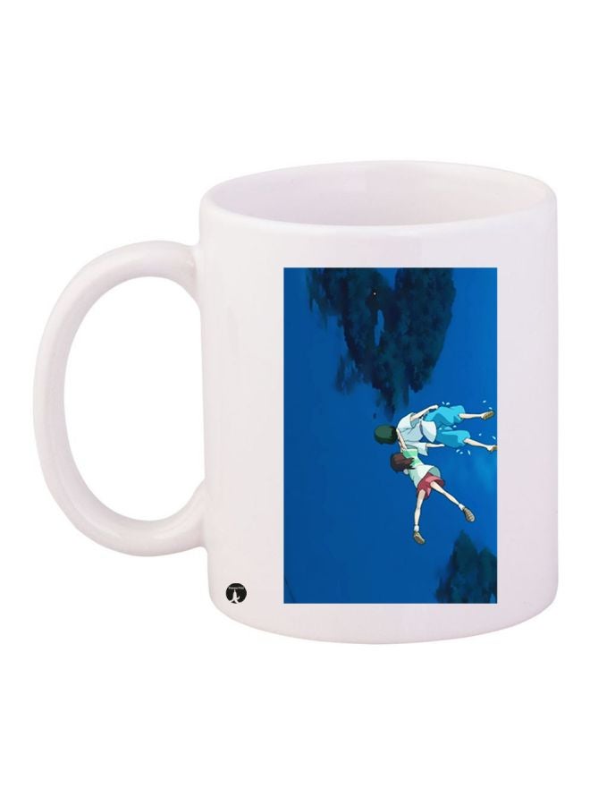 مج قهوة بطبعة شخصية كارتونية أبيض / وردي / أزرق