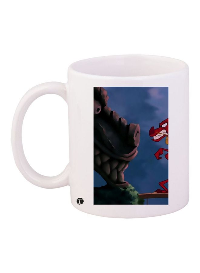 BP Cartoon Printed Coffee Mug White/Blue/Red