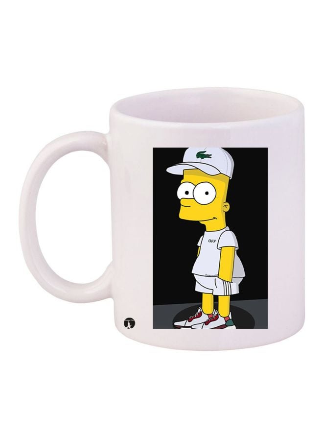 بي بي مج قهوة بطبعة شخصية كارتونية أبيض/أسود/أصفر