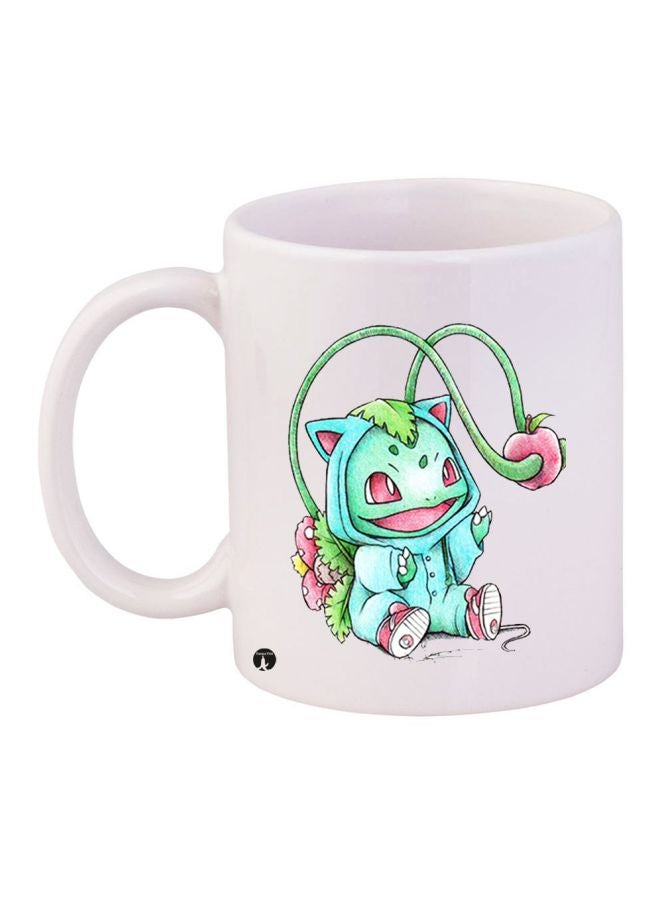 BP Pokemon Printed Coffee Mug White/Green/Pink