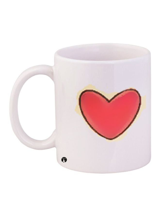 بي بي مج قهوة بطبعة على شكل قلب أبيض/أحمر/أصفر