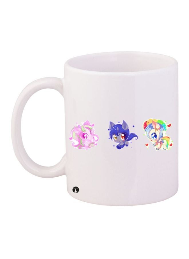 بي بي مج قهوة بطبعة شخصية كارتونية أبيض/أزرق/وردي