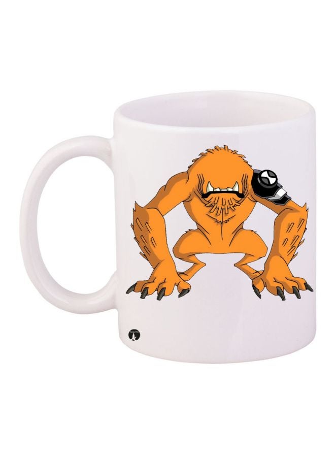Omnitrix Alien Printed Coffee Mug White/Orange/Black