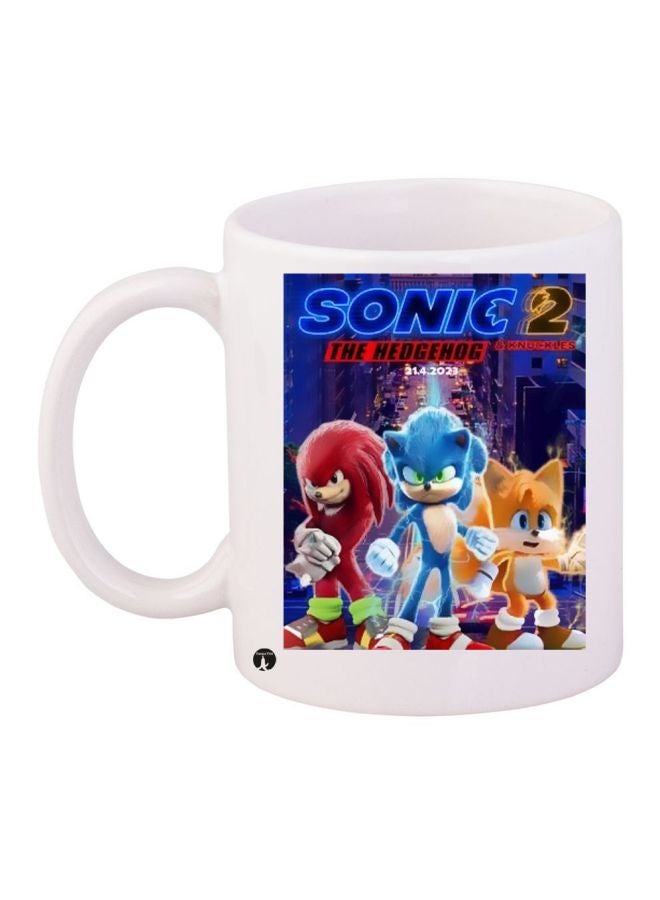 The Hedgehog Printed Coffee Mug White/Red/Blue