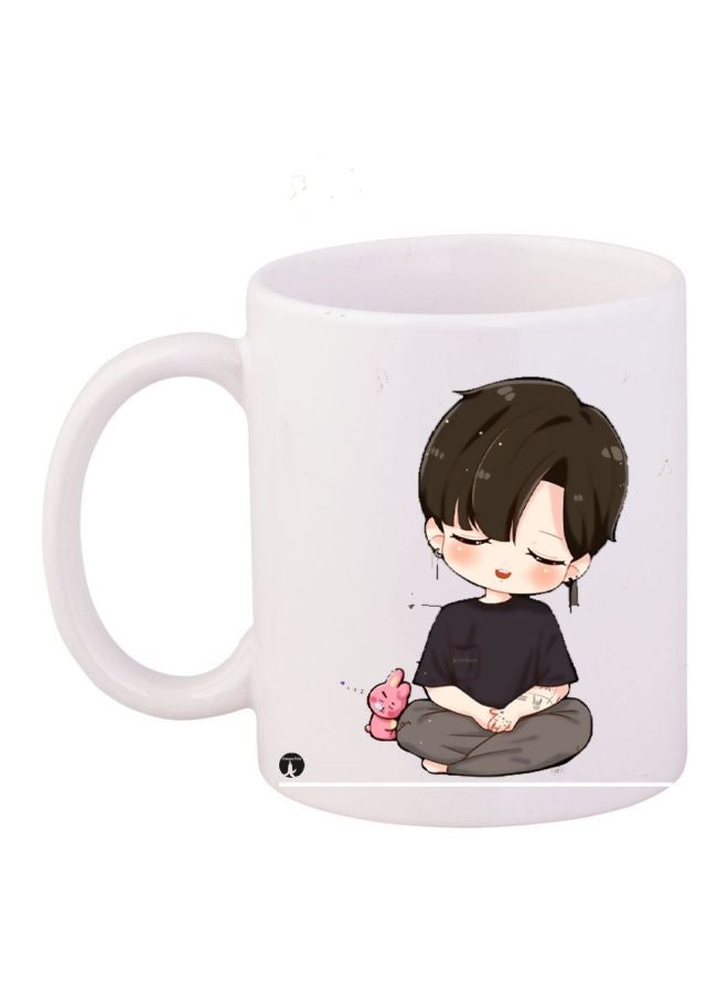 BP Cartoon Printed Coffee Mug White/Grey/Beige