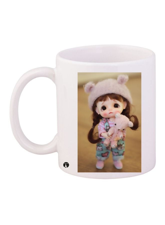 BP Cartoon Girl Printed Coffee Mug White/Black/Pink