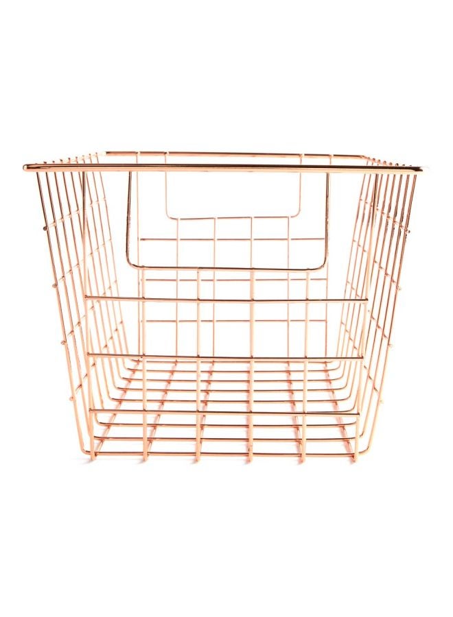 إي إس ستور سلة تخزين سلكية ذهبي وردي 30x20x16سم - Image 3