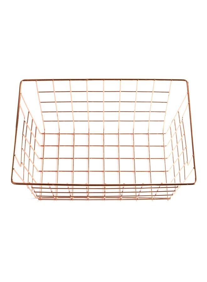 إي إس ستور سلة تخزين سلكية ذهبي وردي 30x20x16سم - Image 2