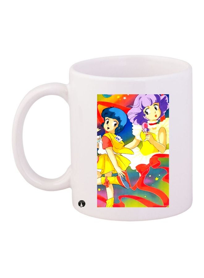 BP Cartoon Printed Coffee Mug White/Yellow/Red