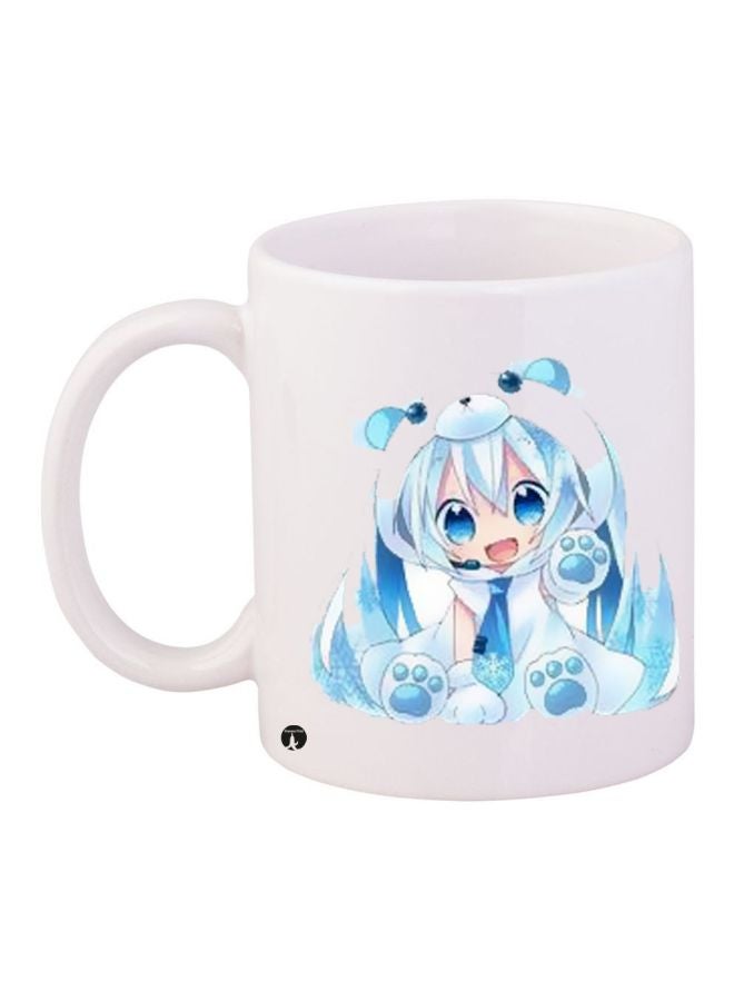 BP Anime Printed Coffee Mug White/Blue/Beige