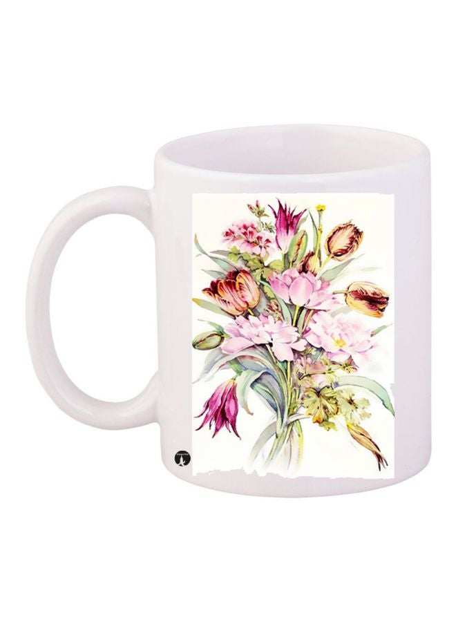 BP Flower Printed Coffee Mug White/Pink/Green
