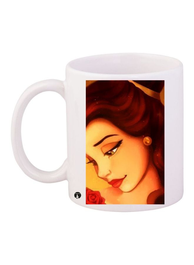 BP Human Figure Printed Coffee Mug White/Beige/Brown