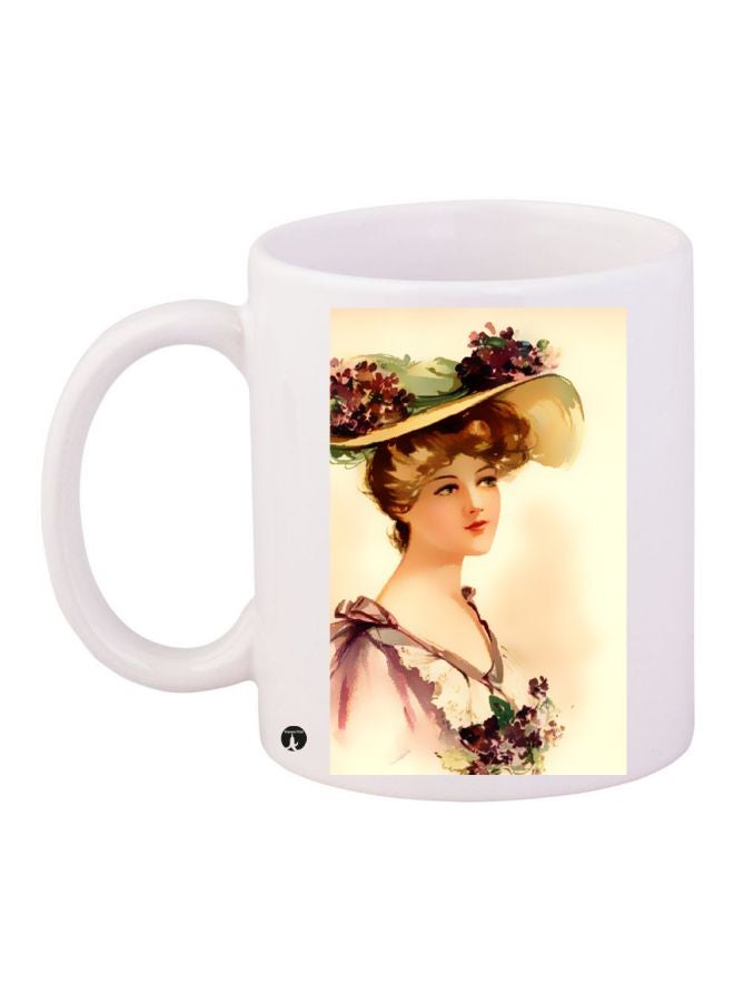 BP Lady Printed Coffee Mug White/Beige/Brown