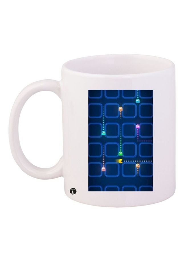 بي بي قدح قهوة مطبوع أبيض/أزرق