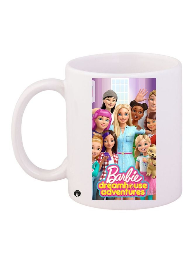 BP Barbie Printed Coffee Mug White/Blue/Brown