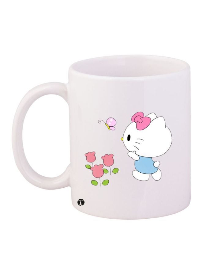 BP Kitty Printed Coffee Mug White/Pink/Blue