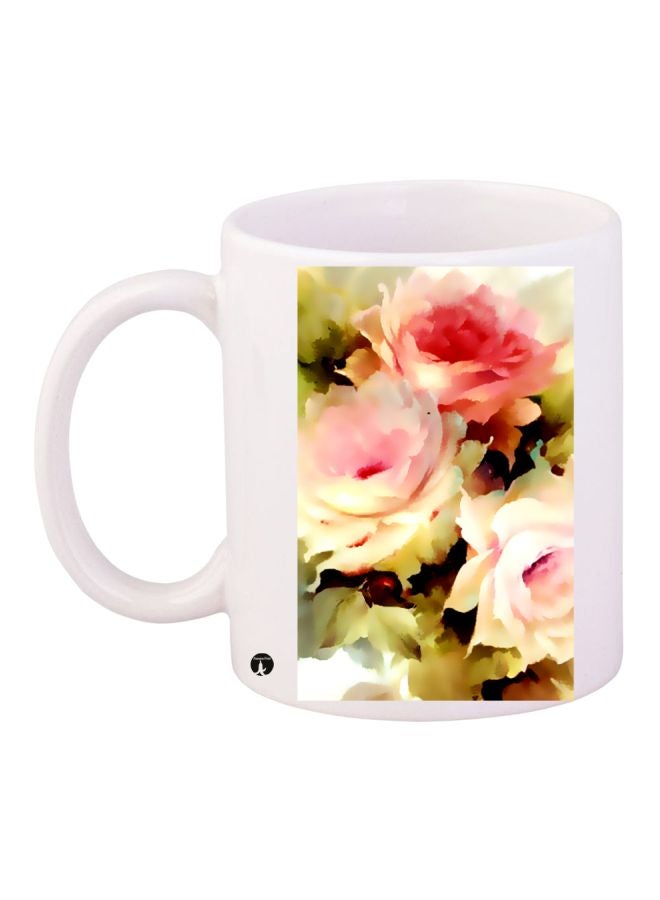 BP Flower Printed Coffee Mug White/Green/Pink